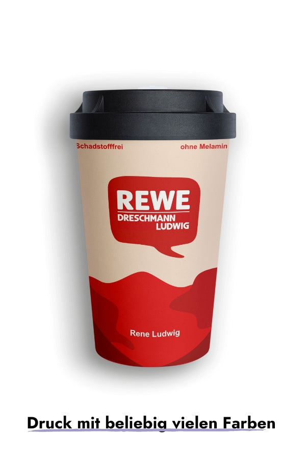 Nachhaltige Kaffeebecher bedruckt mit beliebig vielen Farben