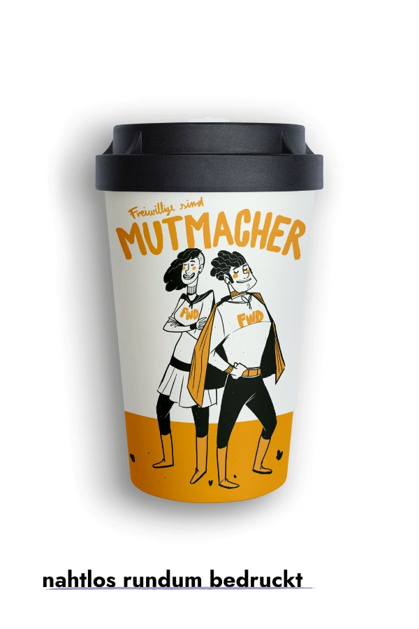 Nachhaltige Kaffeebecher rundum bedruckt mehrweg