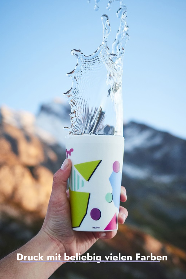 Nachhaltige Mehrweg Kaffeebecher bedruckt in beliebig vielen Farben